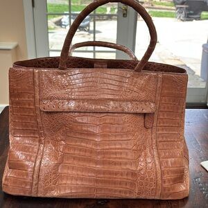 Nancy Gonzalez GORGEOUS Caramel Crocodile Tote - large